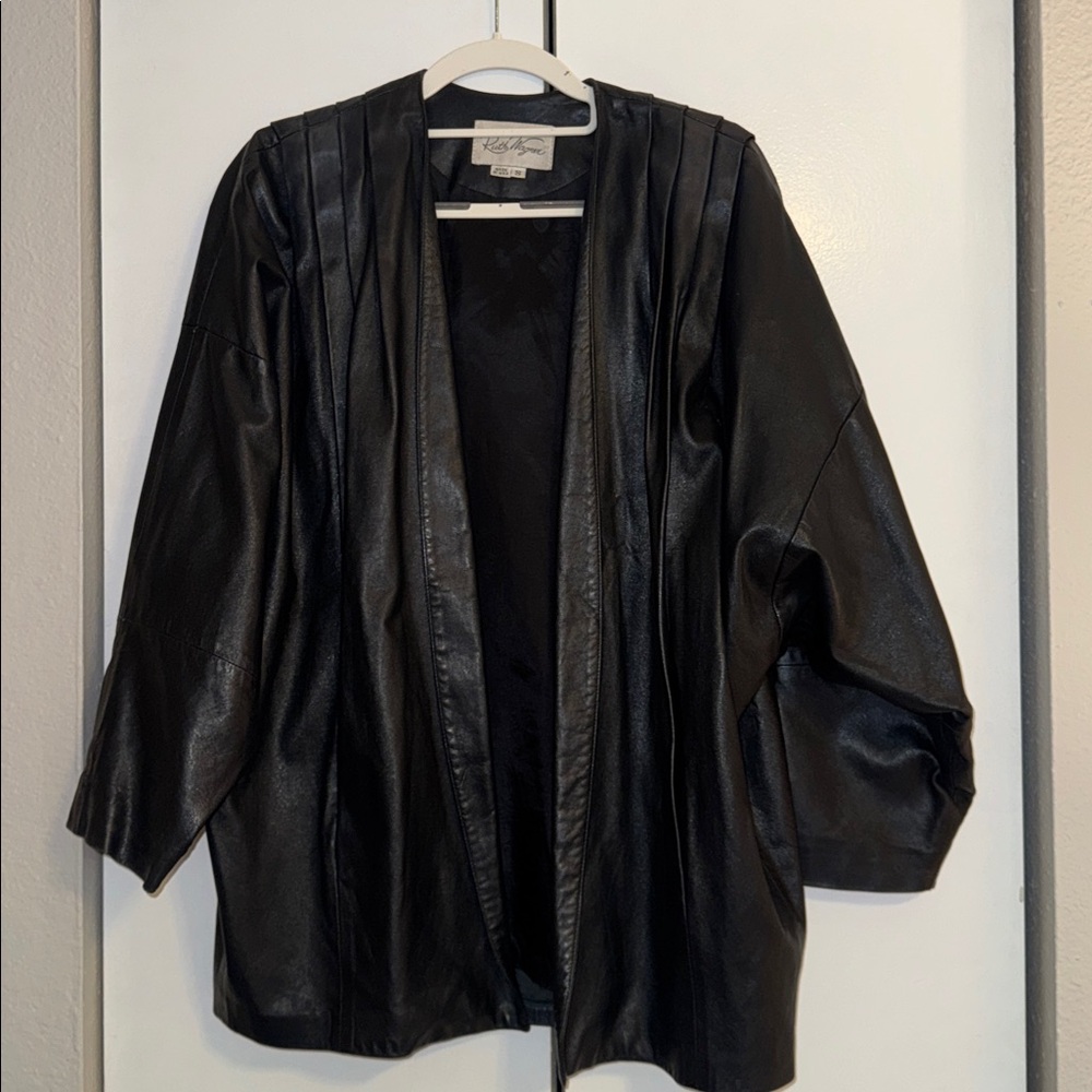 Vintage Ruth Wagner Women's Black Leather Jacket S